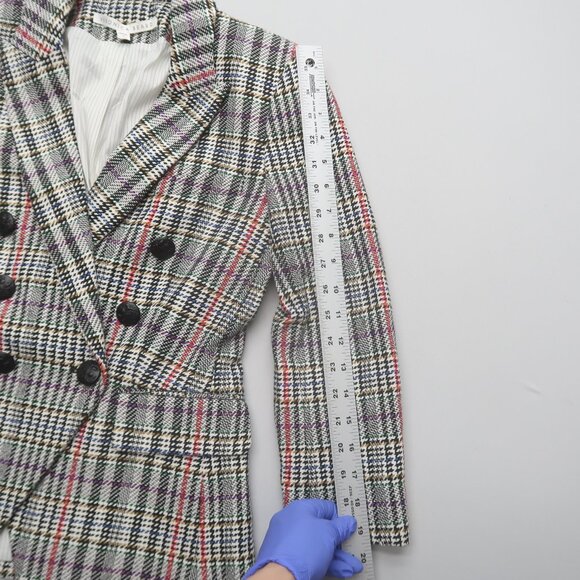Veronica Beard Double Breasted Plaid Empire Dickey Blazer Jacket 2 - Picture 13 of 16